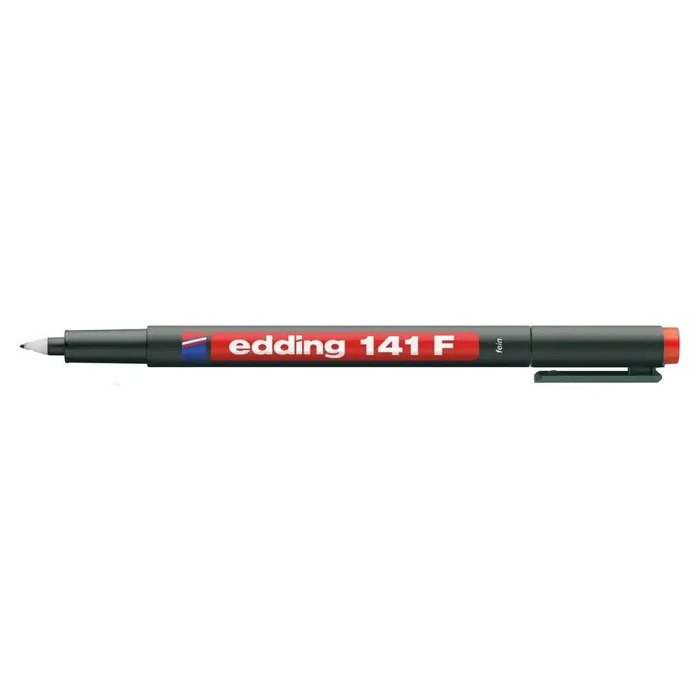 Marker permanent Edding OHP 141F, Corp Plastic, Varf Rotund 0.6 mm, Rosu, Rezistent la Apa, Ideal pentru Suprafete Transparente