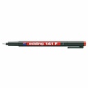 Marker permanent Edding OHP 141F, Corp Plastic, Varf Rotund 0.6 mm, Rosu, Rezistent la Apa, Ideal pentru Suprafete Transparente
