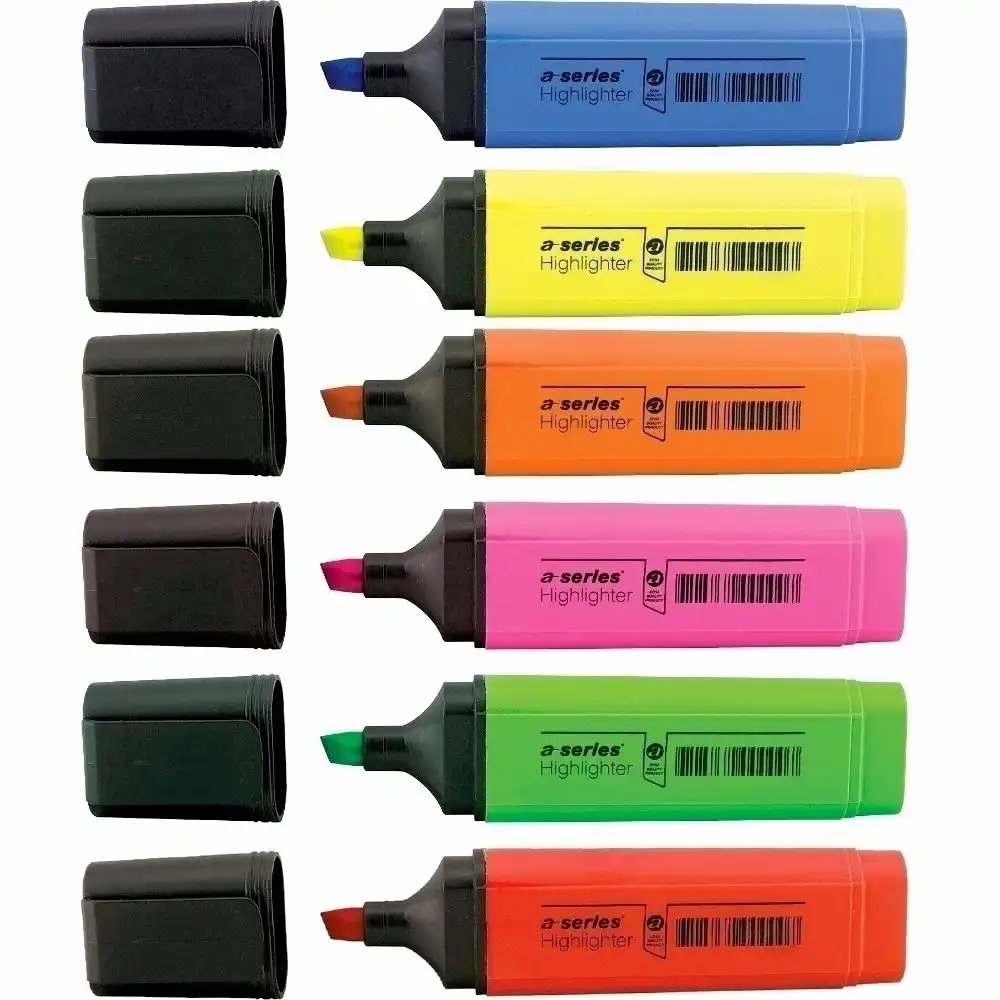 Textmarker A-series reincarcabile, varf 1-5 mm, 8 culori vibrante