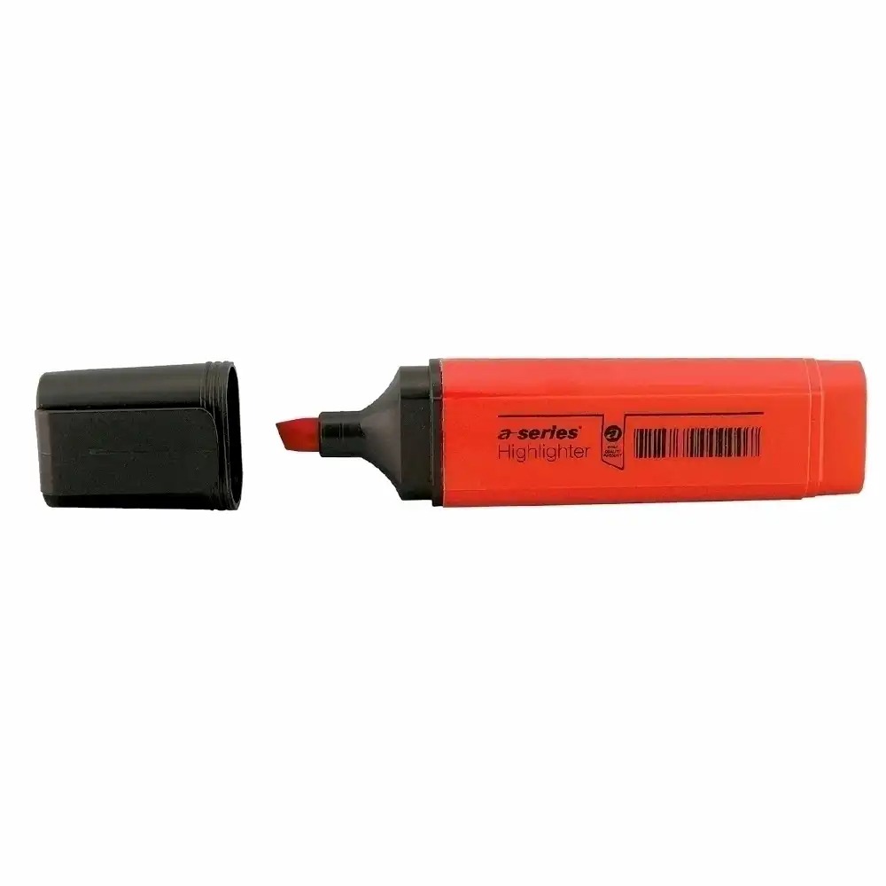 Textmarker Faber-Castell A-series, Varf 1-5 mm, Rosu Fluorescent, Reincarcabil, Ergonomic, Versatil