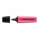 Textmarker Stabilo Boss, Reincarcabil, Varf 2-5 mm, Rosu Intens, Clasic si Fiabil