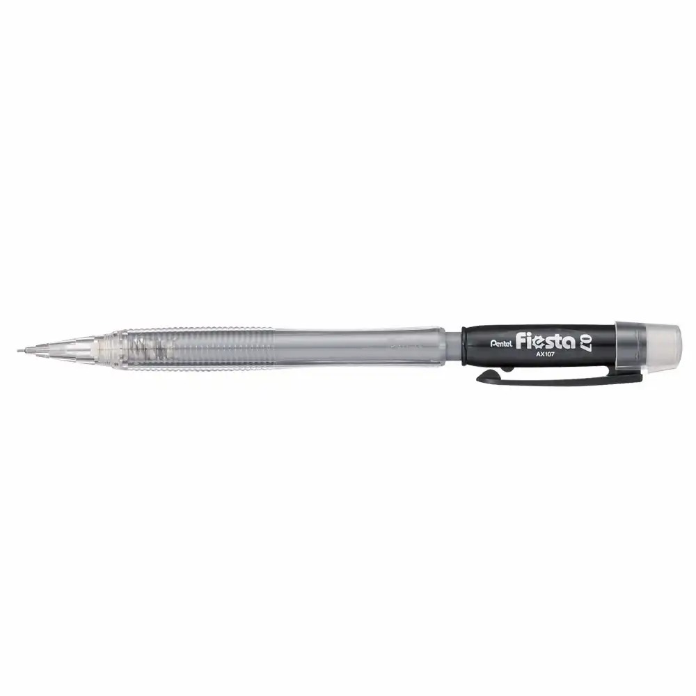 Creion mecanic Pentel Fiesta, mina 0.7 mm, grip ergonomic, culoare gri