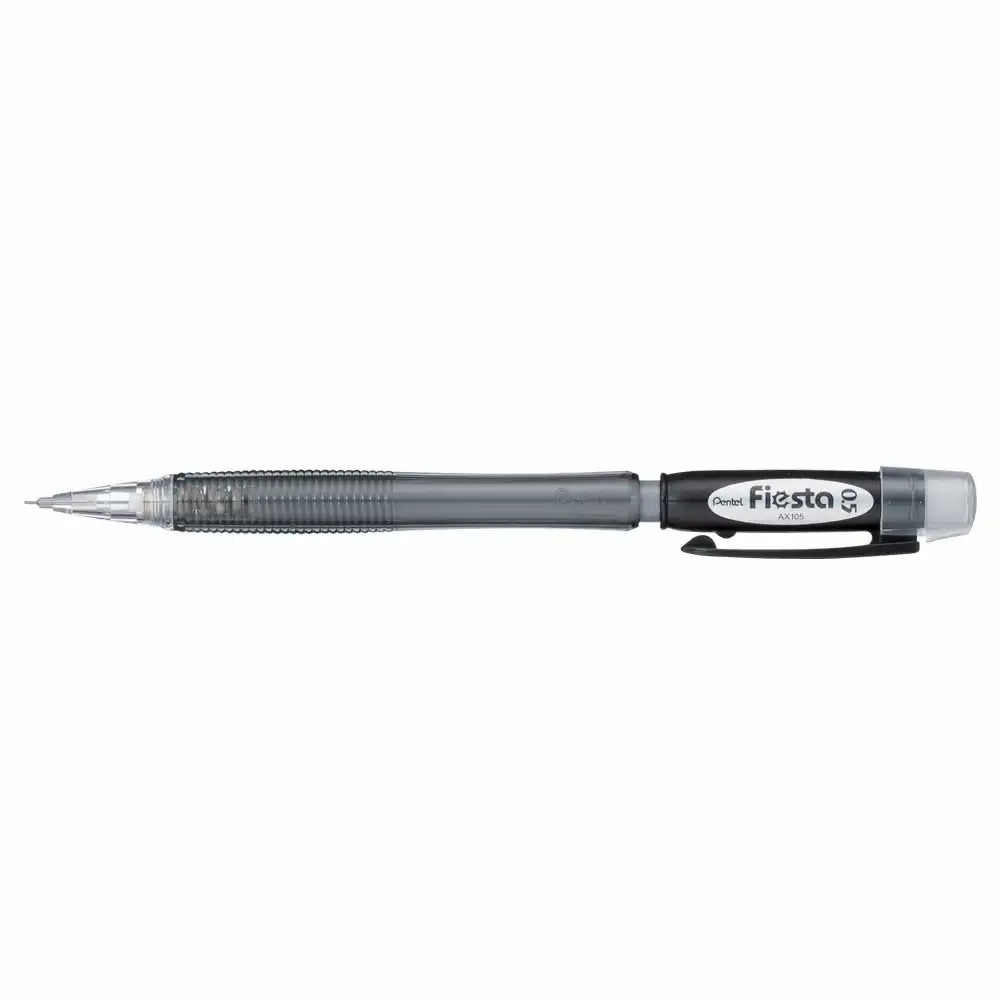 Creion mecanic Pentel Fiesta, mina 0.5 mm, grip ergonomic, design modern, gri eleganta