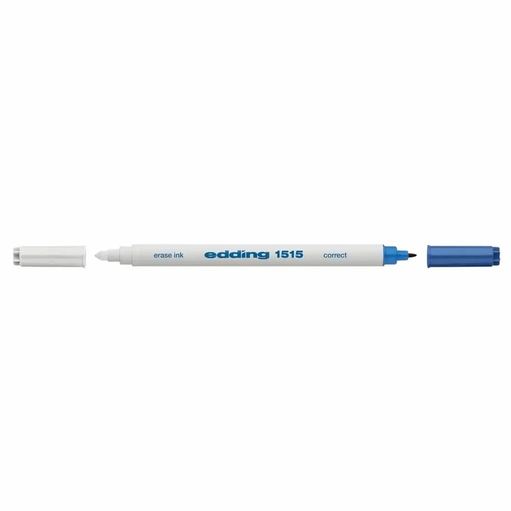 Corector Edding cu rescriere 1515, stergere si rescriere cerneala albastra, grosime 0.8 mm/0.3 mm