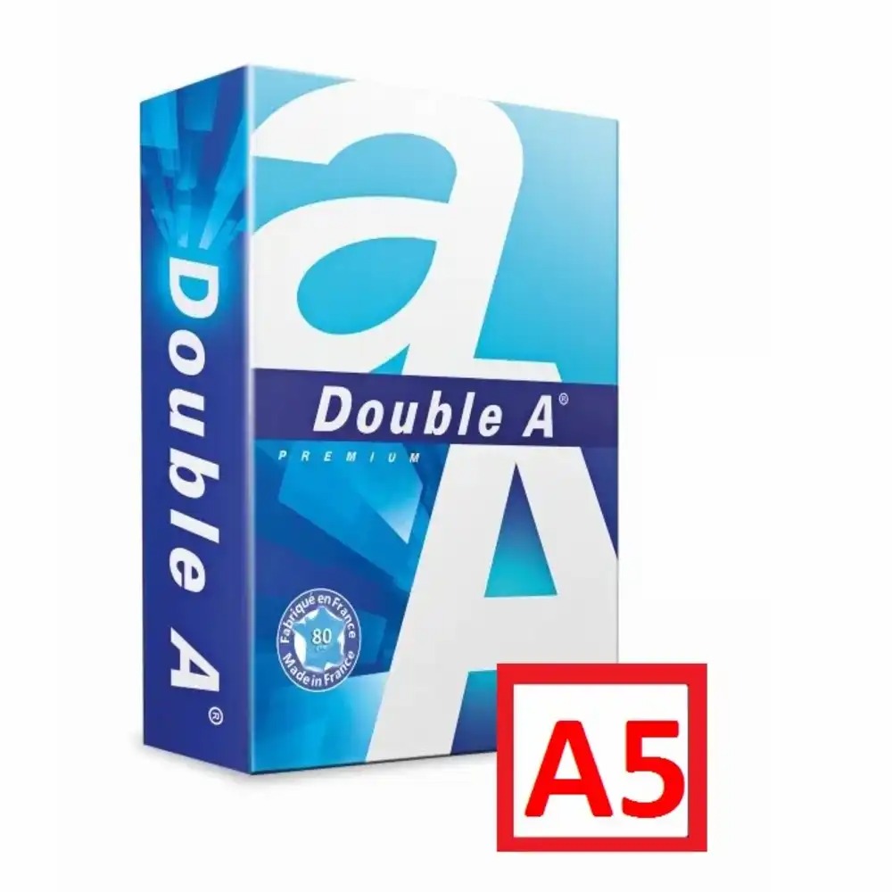 Hartie copiator Double A Premium, A5, 80 g/mp, 500 coli/top, Certificata Ecologic, 10 topuri/cutie