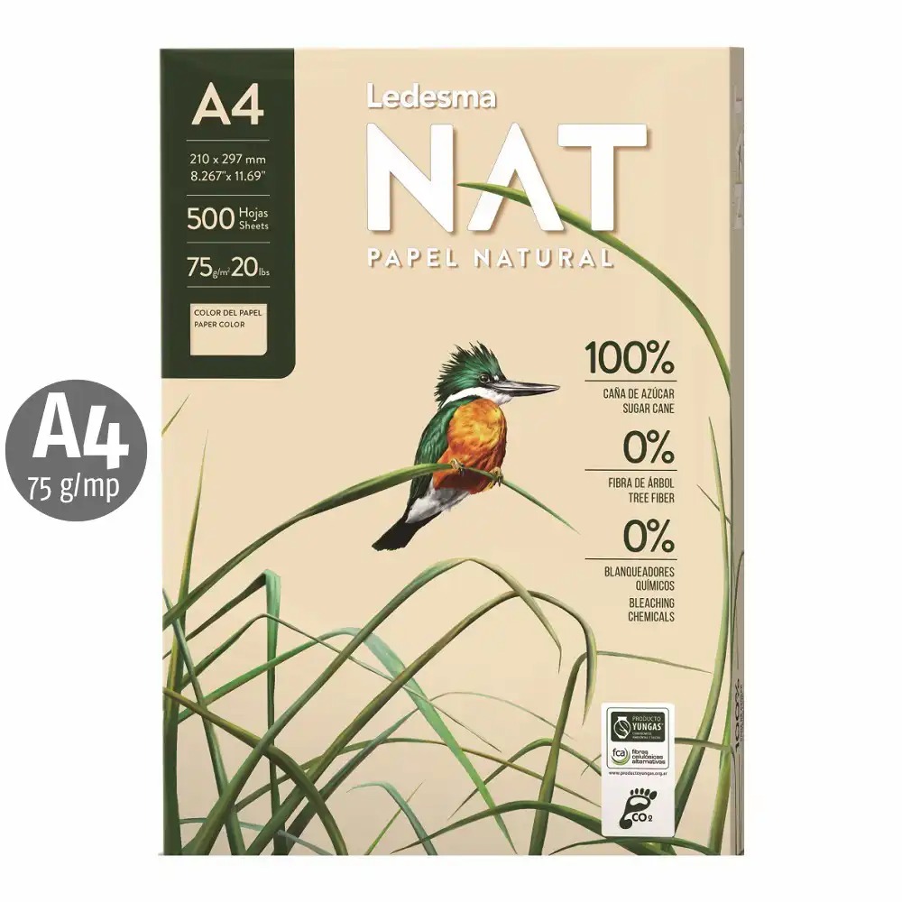 Hartie copiator LEDESMA NAT din trestie de zahar, A4, 75g, 500 coli - Sustenabilitate si Originalitate Eco-friendly