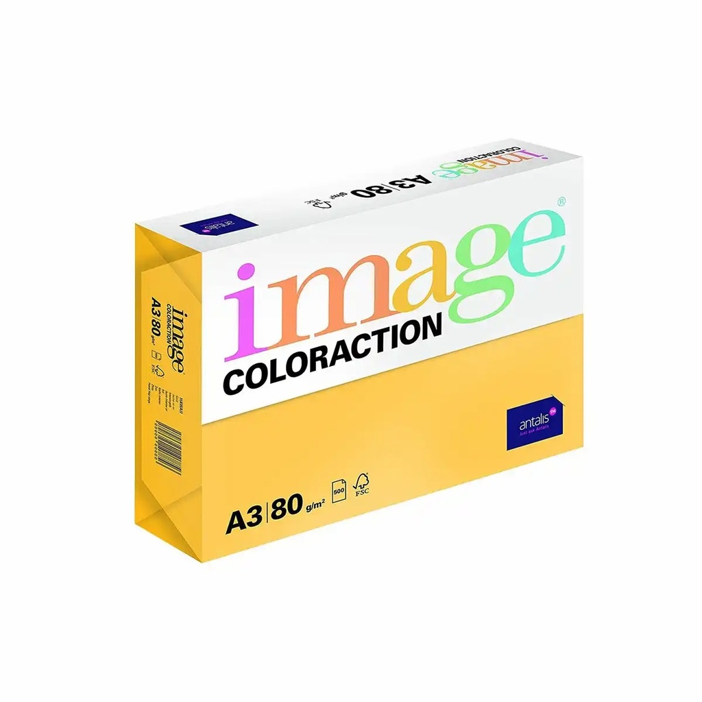 Hartie color Coloraction A3 80g 500 coli Top Galben-Hawaii, ideala pentru tipar si proiecte variate