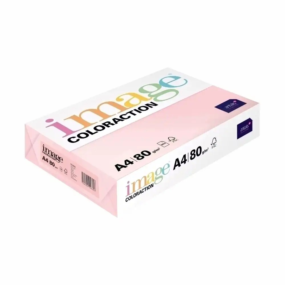 Hartie color Coloraction, A4, 80 g/mp, roz- Tropic, 500 coli/top, pentru proiecte vibrante si profesionale