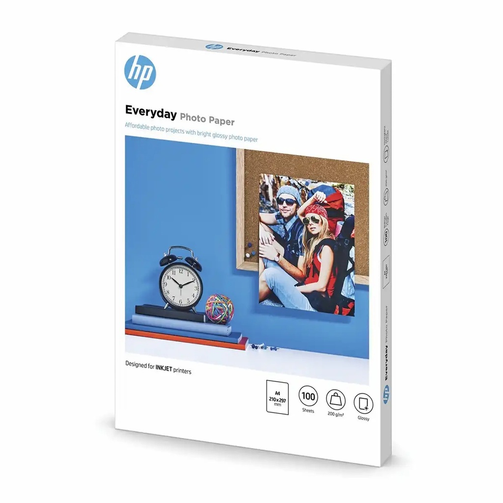 Hartie foto HP Q2510A Glossy, A4, 200 g/mp, Alb inalt, Uscare Rapida