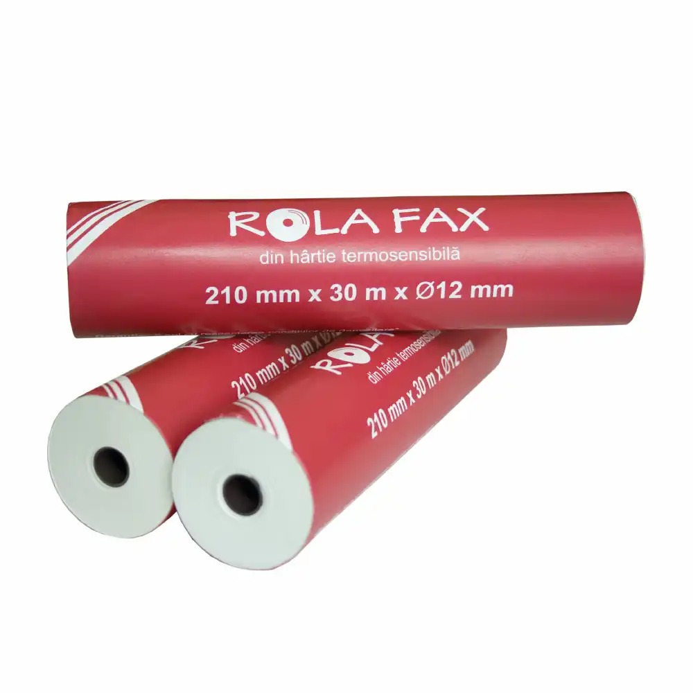 Role fax, 210 mm x 30 m x 12 mm, neutre, garantie 5 ani, imprimare clara
