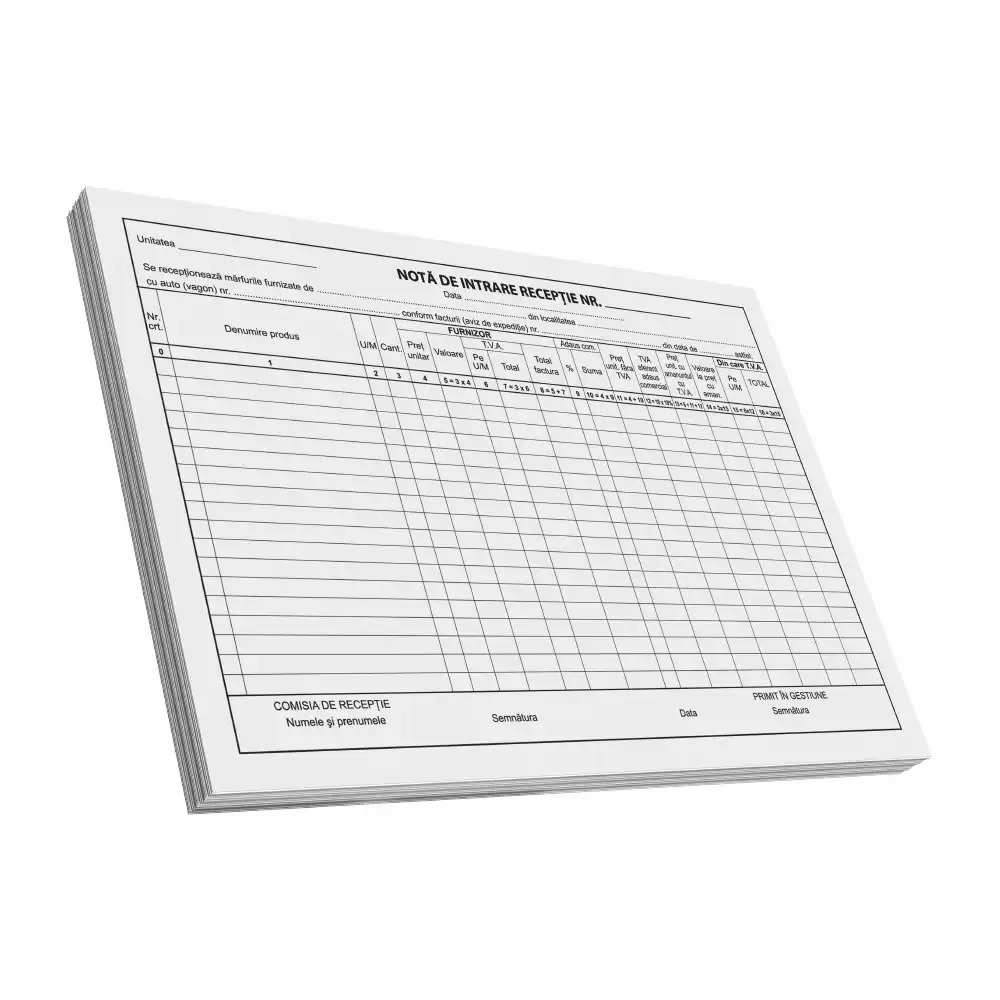 Carnete Nota de Intrare-Receptie A4, 100 file, Set 3 buc, Hartie de Inalta Calitate