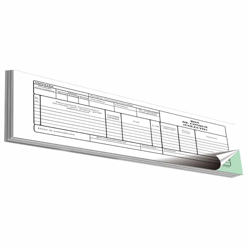 Bon de Consum Autocopiativ, Format A4, 3 Seturi x 50 File, Usor de Gestionat