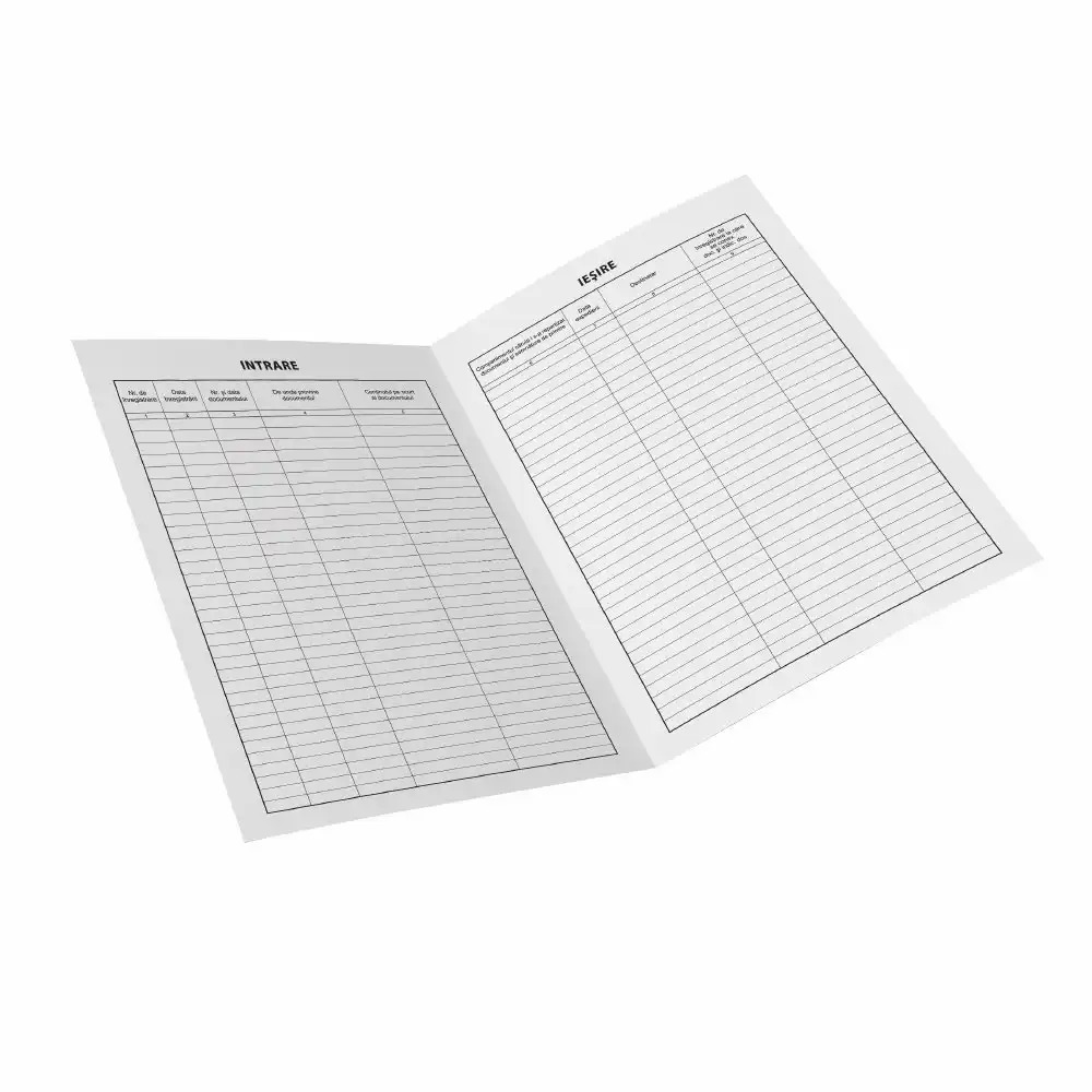 Registru intrare-iesire corespondenta A4, C100, fata-verso, 3 buc/set - Organizeaza eficient corespondenta cu aceste carnete de inalta calitate