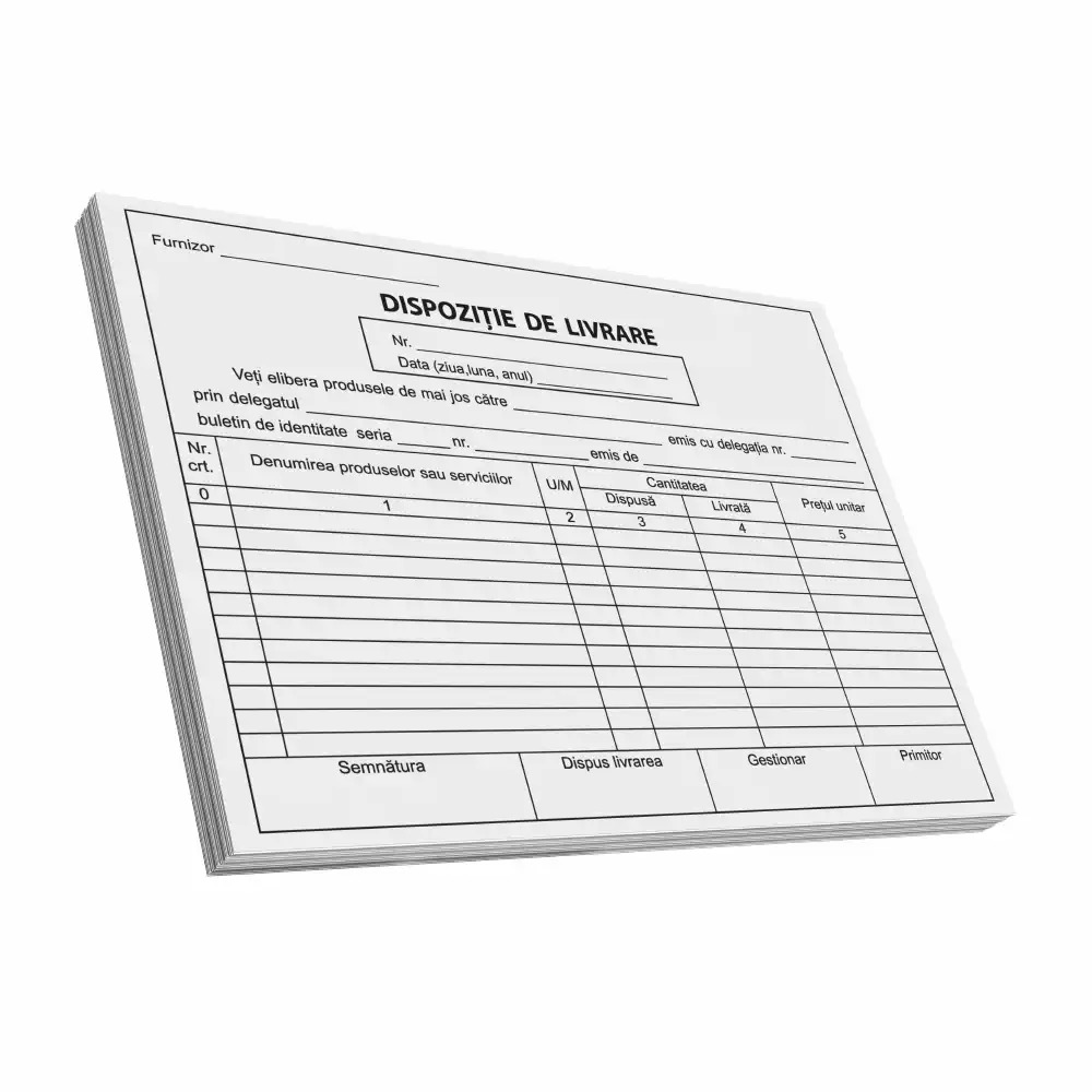 Set 3 Carnete Dispozitie de Livrare A5, 100 file, Fata-Verso, Hartie de Inalta Calitate