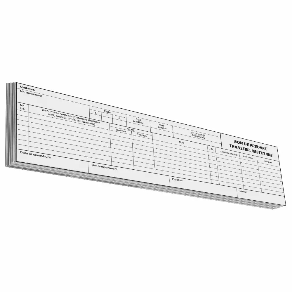 Bonuri Predare-Transfer-Restituire, A4, 100 file, Fata-Verso, 3 Buc/Set, Durabile si Eficiente