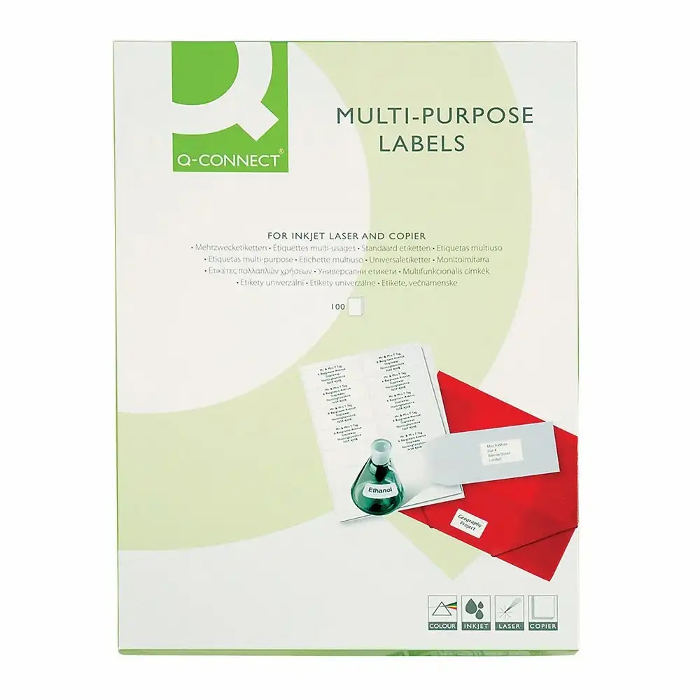 Etichete Q-CONNECT 210 x 297 mm, 100 coli, Tehnologie QCT, Imprimante Laser si Jet de Cerneala
