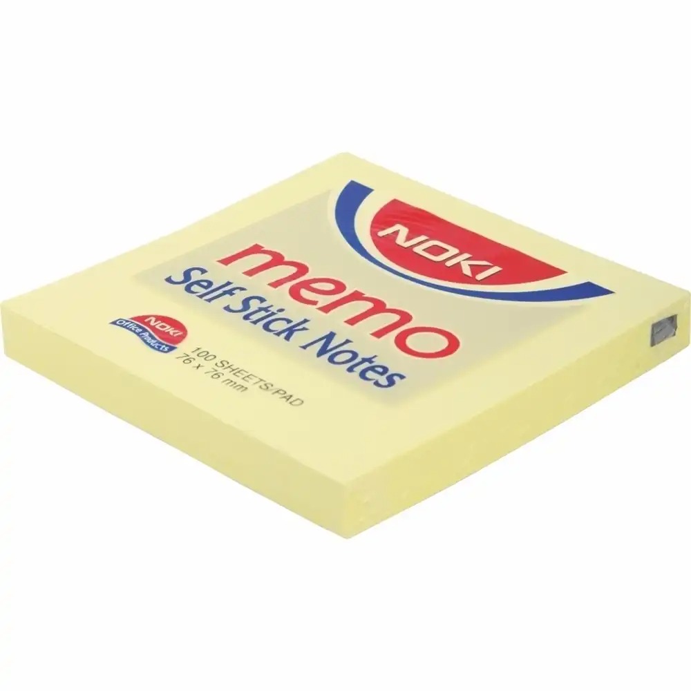 Notite adezive Noki 75 x 75 mm galbene, 100 file - Organizeaza-ti eficient ideile cu aceste notite practice!
