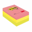 Notite adezive Post-it liniate, 102 x 152 mm, 100 file, mix culori - organizare eficienta si mesaje structurate