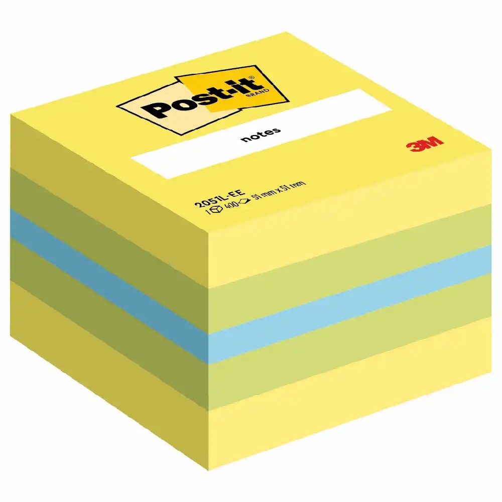 Notite adezive Post-it, galben/verde, 51 x 51 mm, 400 file - Set compact pentru evidentierea mesajelor cheie