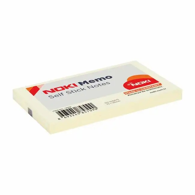 Notite adezive Noki 75 x 125 mm, galbene, 100 file/set - organizare eficienta si transmitere mesaje clara