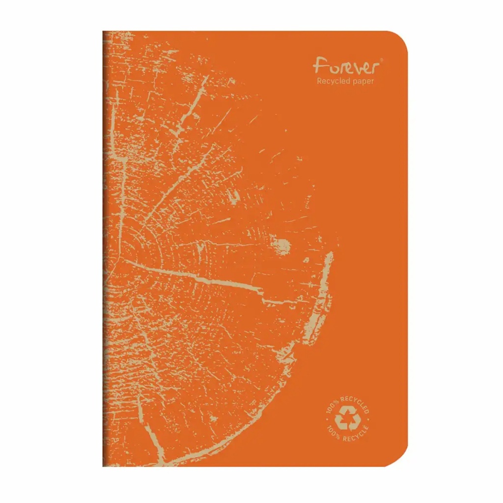 Caiet capsat A5 Forever Clairefontaine, 48 file, hartie reciclata, portocaliu, energizant si eco-friendly