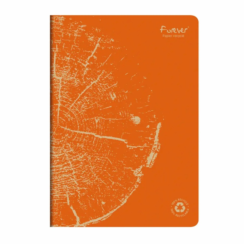 Caiet capsat A4 Forever Clairefontaine, 48 file, hartie reciclata, portocaliu eco-friendly