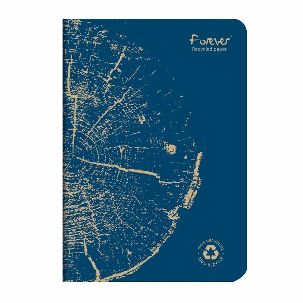 Caiet capsat A5 Clairefontaine Forever, 48 file, hartie reciclata, albastru cobalt - Eco-friendly si elegant