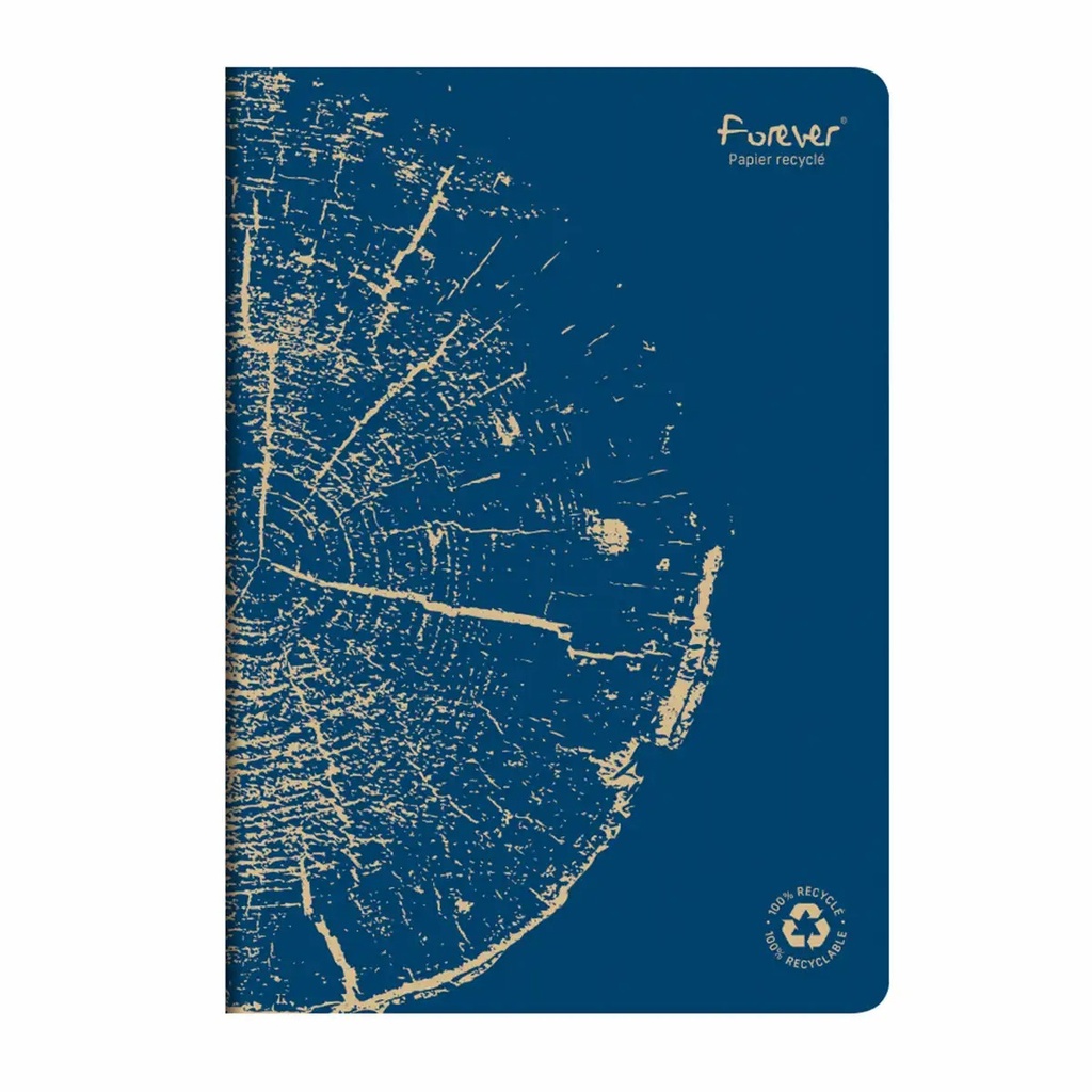 Caiet capsat A4 Forever Clairefontaine, 48 file, hartie reciclata, albastru cobalt, eco-friendly
