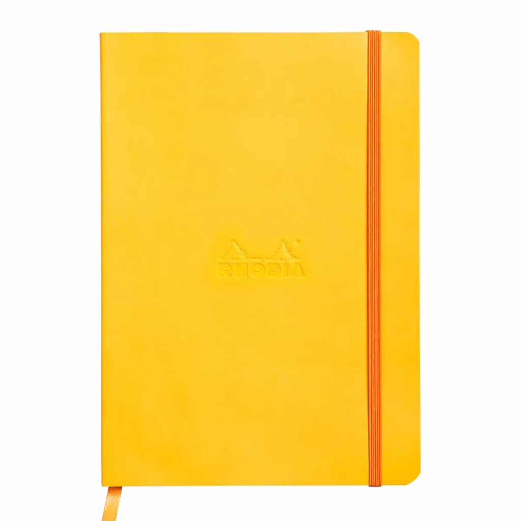 Notebook A5 Rhodiarama, 80 file, hartie ivory dictando, galben - calitate premium pentru notite si idei creative