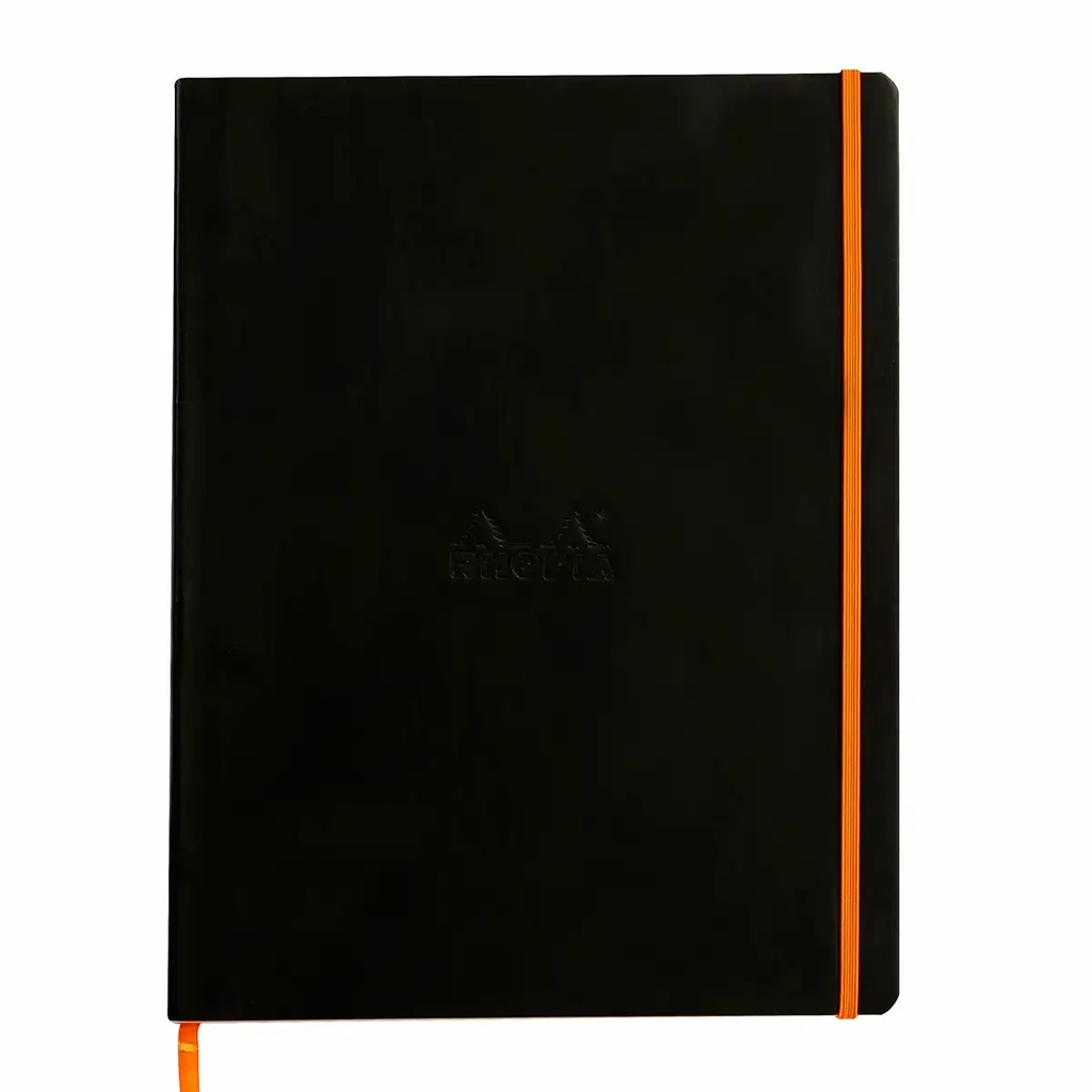 Notebook Rhodiarama A4+ Ivory Dictando 80 file, negru - Calitate Premium, Ideal pentru Notite si Schite