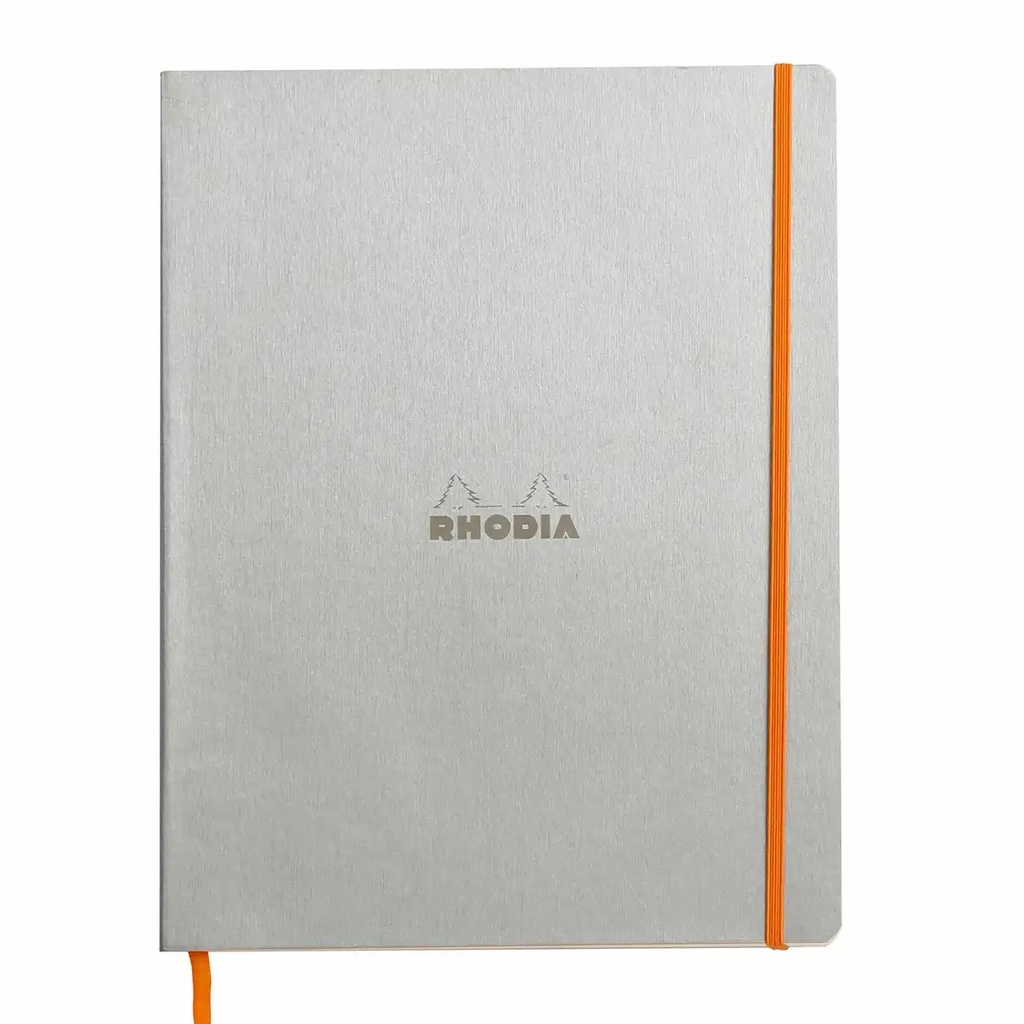Notebook A4+ Rhodiarama, 80 file, Ivory Dictando, Argintiu - Premium si Eleganta pentru Ideile Tale