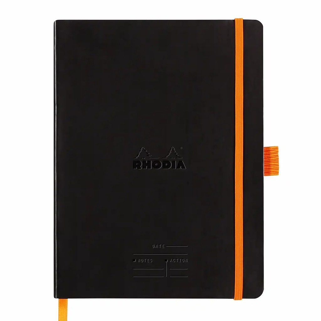 Agenda Meeting Book A5+ Rhodiarama, 80 file, negru, elegant si practic