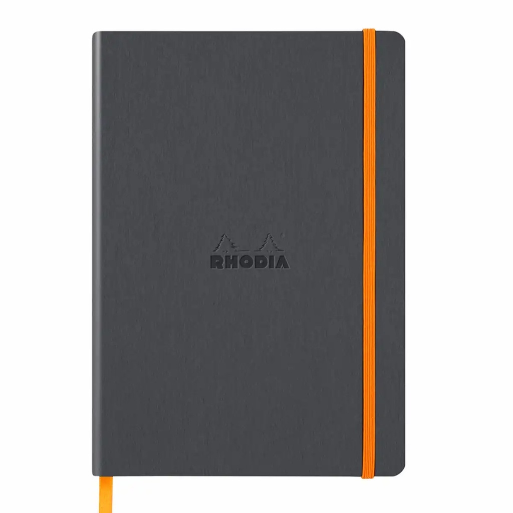 Notebook A5 Rhodiarama, 80 file, ivory, dictando, gri - Hartie Premium, Design Eleganta, Ideal pentru Notite