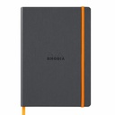 Notebook A5 Rhodiarama, 80 file, ivory, dictando, gri - Hartie Premium, Design Eleganta, Ideal pentru Notite