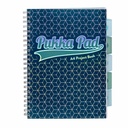 Caiet A4 Pukka Pads PBG, 200 file, matematica, spirala si separatoare, albastru inchis