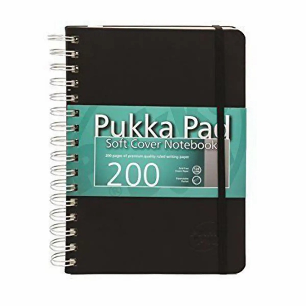 Agenda Pukka Pads SC A5, 200 file, Cartonat, Hartie de Inalta Calitate, Negru