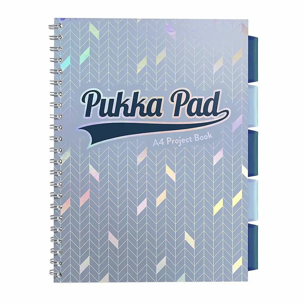 Caiet A4 cu spirala si separatoare Pukka Pads PBG, 200 file, matematica, albastru deschis, ideal pentru elevi si studenti
