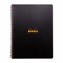 MeetingBook cu spira A4+ Rhodiactive, 80 file, negru, pentru organizare eficienta si eleganta
