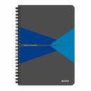 Caiet de birou Leitz Office A5, carton, cu spira, matematica, albastru, 90 file, hartie 90g/m2