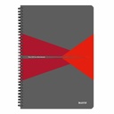 Caiet de birou Leitz Office A4, PP, matematica, rosu, spira 360°, rigla repozitionabila