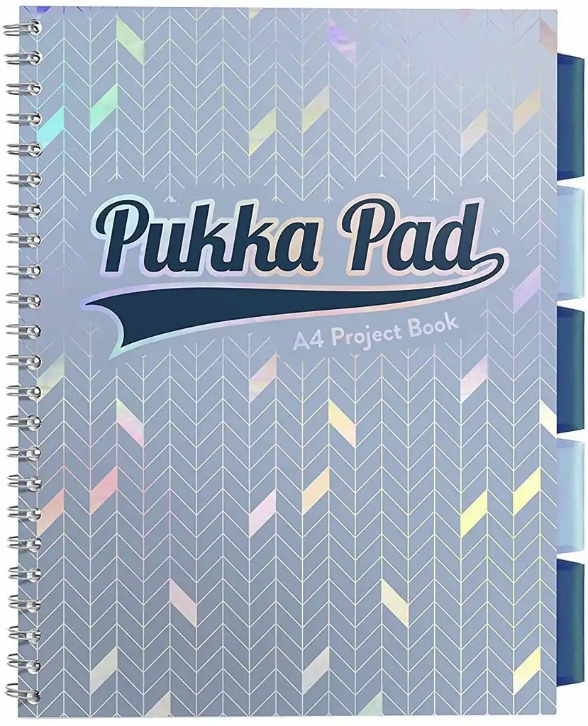 Caiet cu spirala si separatoare A4 Pukka Pads PB Glee, 200 pagini, liniatura dictando, albastru deschis