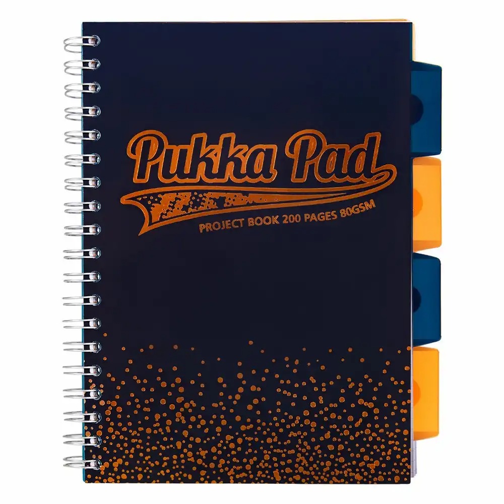 Caiet B5 cu spirala si separatoare Pukka Pads PBB, matematica, albastru, 200 pagini