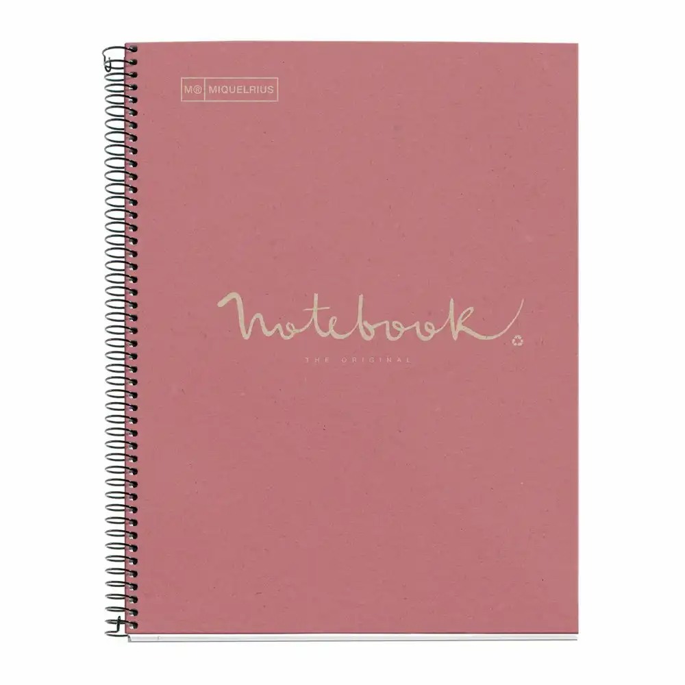 Caiet reciclat Miquelrius ECOPINK Emotions, A4, matematica, 80 file, roz, certificat ecologic