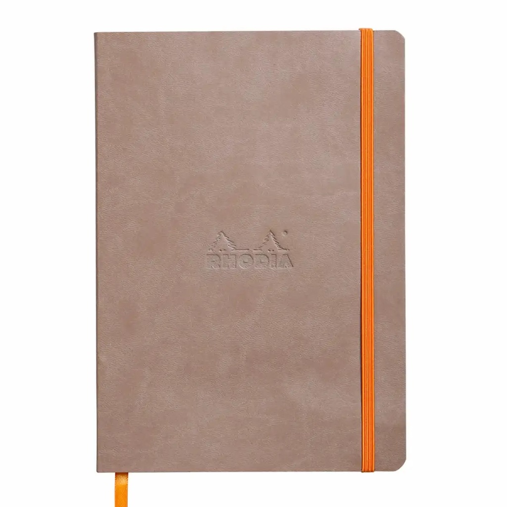 Notebook A5 Rhodiarama, 80 file, Ivory, Dictando, Taupe - Compact si Eleganta, Calitate Premium