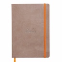 Notebook A5 Rhodiarama, 80 file, Ivory, Dictando, Taupe - Compact si Eleganta, Calitate Premium