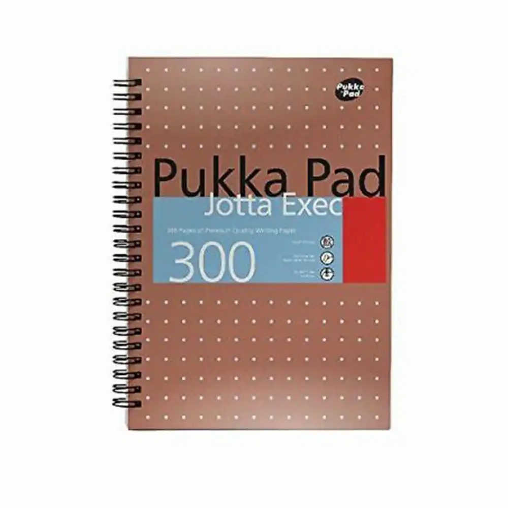 Caiet A4+ spira dubla Pukka Pads Exec, 300 pagini, cupru, coperta tare pentru notite extinse