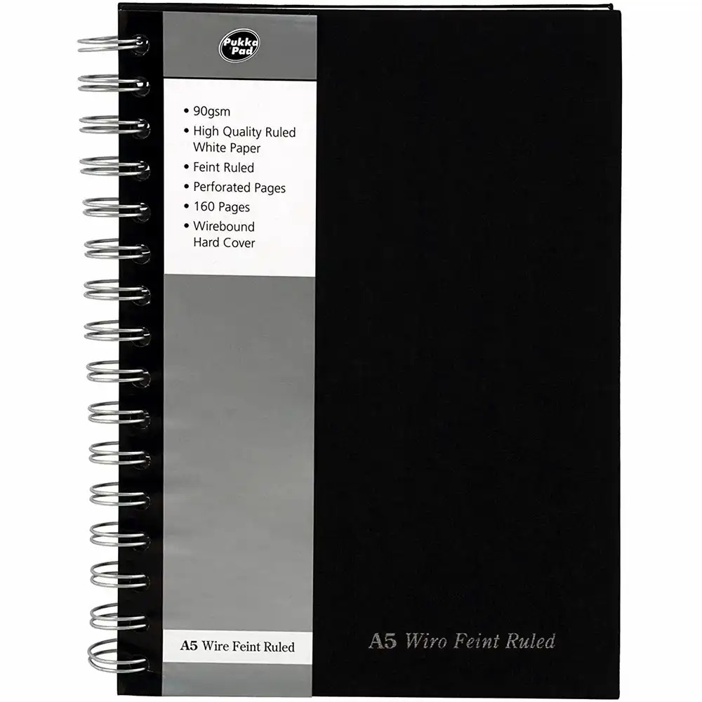 Caiet cu spirala Pukka Pad A5, 160 pagini, liniatura dictando, microperforatii - Ideal pentru notite si inregistrari