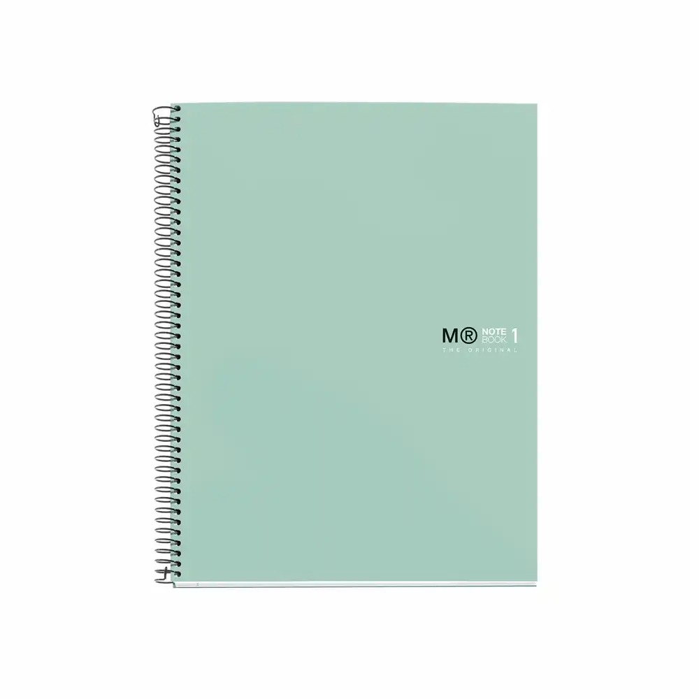 Caiet cu spira Miquelrius Original A4, matematica, 80 file, coperta tratata antivirala, aqua, rezistenta si igiena intr-un singur produs