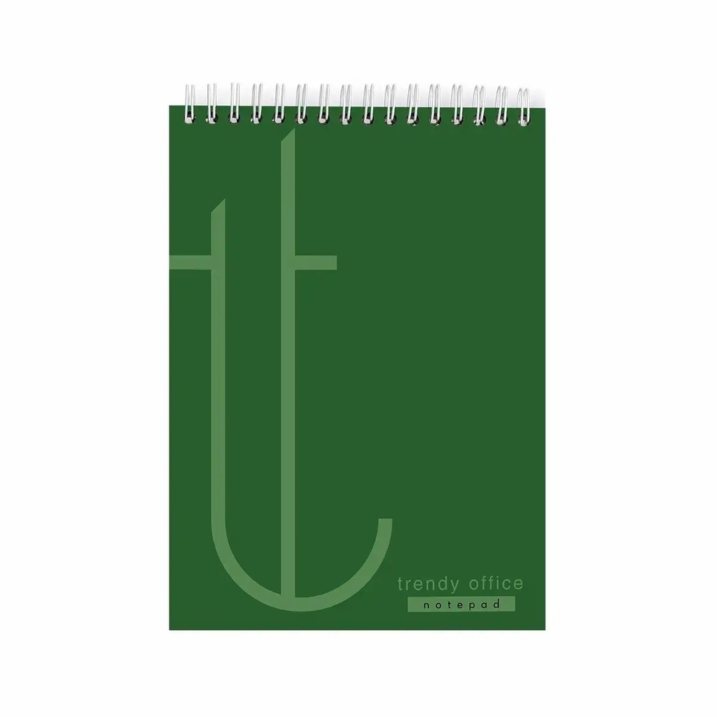Blocnotes cu spira Trendy Green A5, 80 file, format A5, potrivit pentru notite rapide, de inalta calitate
