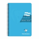 Caiet cu spira A5 EuropaGlossy Clairefontaine, 90 file, dictando turcoaz, hartie de inalta calitate